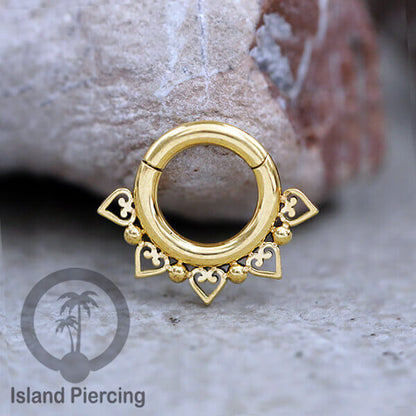 Hinged Segment piercing ukuran 2mm, anting piercing stainless warna emas