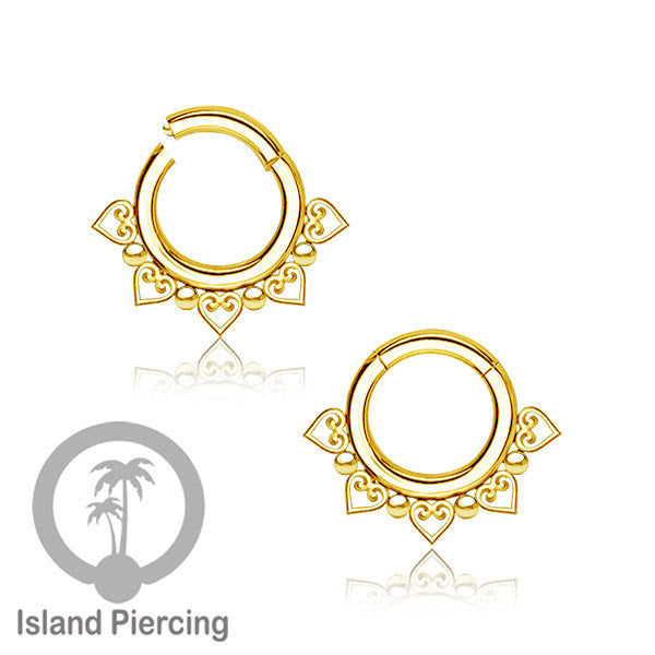 Hinged Segment piercing ukuran 2mm, anting piercing stainless warna emas