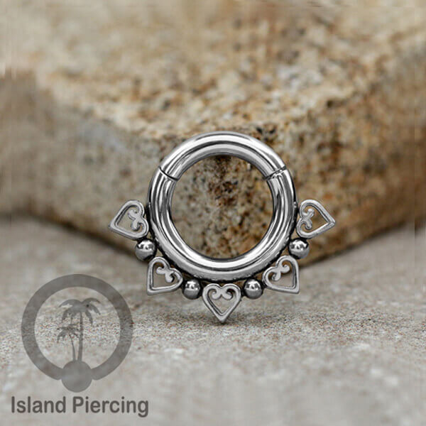 Hinged Segment piercing ukuran 2mm, anting piercing stainless warna silver telinga atau hidung
