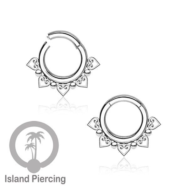 Hinged Segment piercing ukuran 2mm, anting piercing stainless warna silver telinga atau hidung