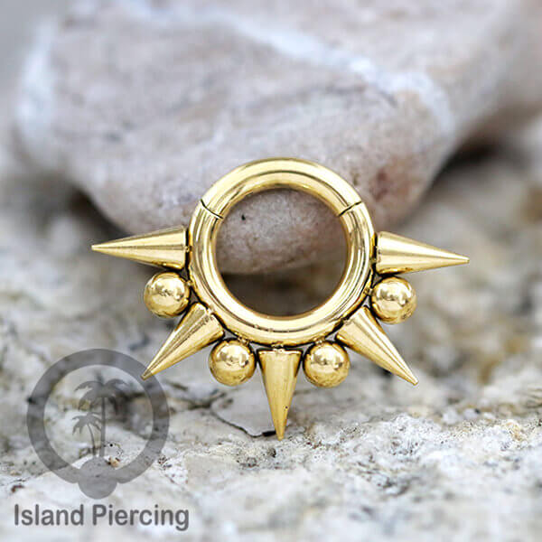 Hinged Segment piercing ukuran 2mm, anting piercing stainless warna emas