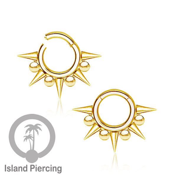 Hinged Segment piercing ukuran 2mm, anting piercing stainless warna emas