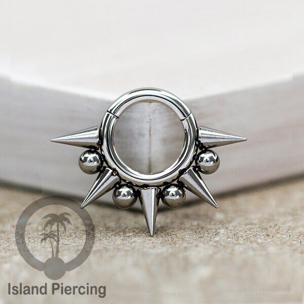 Hinged Segment piercing ukuran 2mm, anting piercing stainless warna silver telinga atau hidung