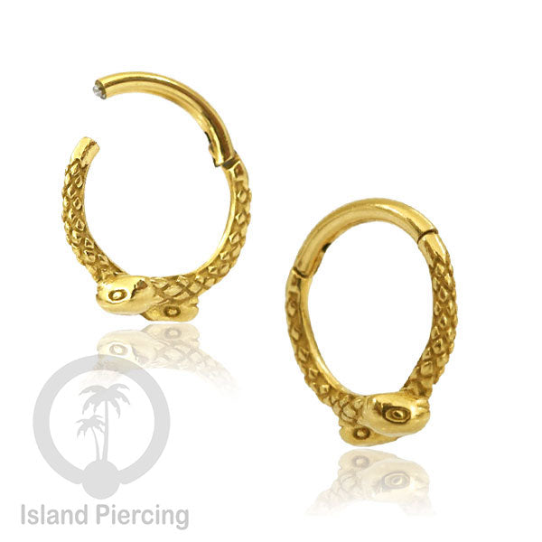 Anting Piercing Stainless Hinged Segment Ring Septum Jewelry warna gold 4 pilihan model