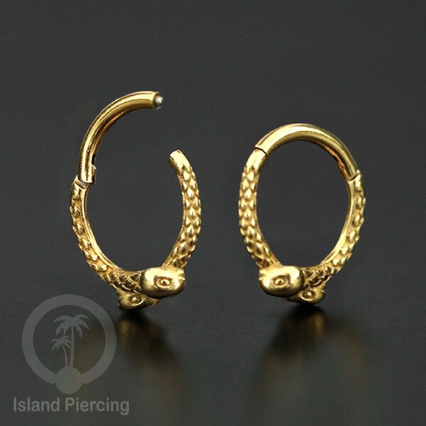 Anting Piercing Stainless Hinged Segment Ring Septum Jewelry warna gold 4 pilihan model