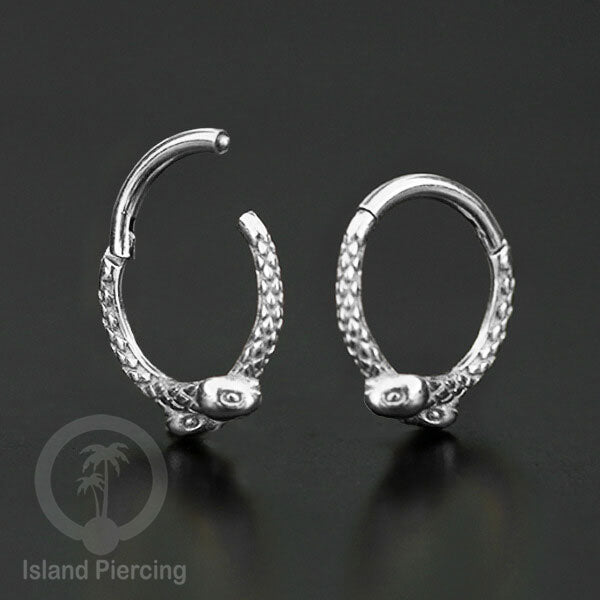 Anting Piercing Stainless Hinged Segment Ring Septum Jewelry warna silver dan hitam