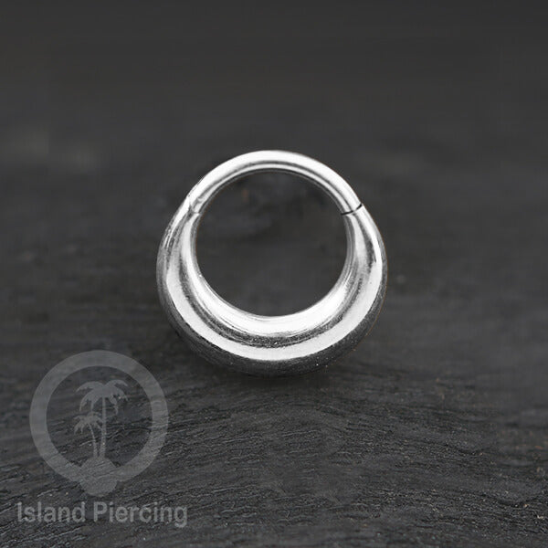 Anting Piercing Stainless Hinged Segment Ring Septum Jewelry warna silver dan hitam