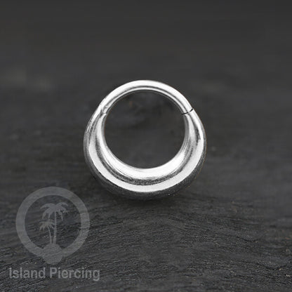 Anting Piercing Stainless Hinged Segment Ring Septum Jewelry warna silver dan hitam