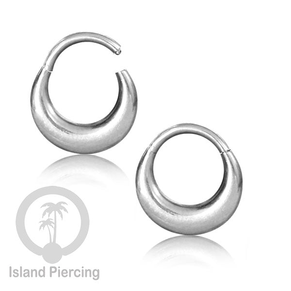 Anting Piercing Stainless Hinged Segment Ring Septum Jewelry warna silver dan hitam