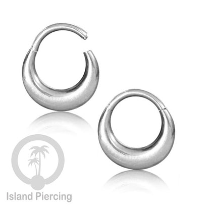 Anting Piercing Stainless Hinged Segment Ring Septum Jewelry warna silver dan hitam