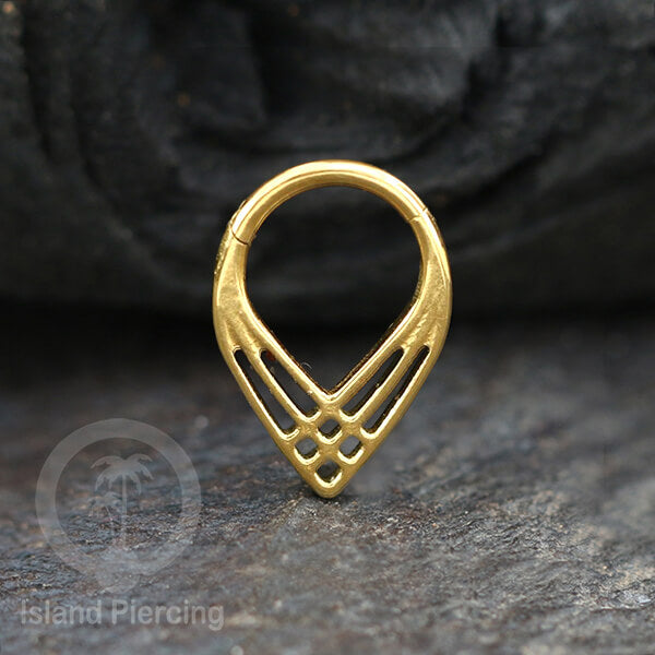 Anting Piercing Stainless Hinged Segment Ring Septum Jewelry warna gold 4 pilihan model