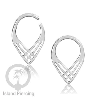 Anting Piercing Stainless Hinged Segment Ring Septum Jewelry warna silver dan hitam