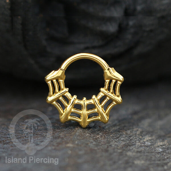 Anting Piercing Stainless Hinged Segment Ring Septum Jewelry warna gold 4 pilihan model