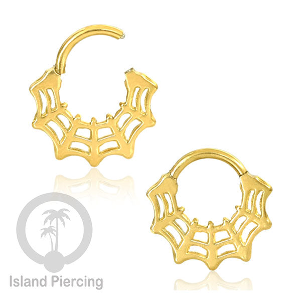 Anting Piercing Stainless Hinged Segment Ring Septum Jewelry warna gold 4 pilihan model