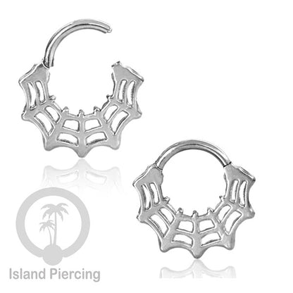 Anting Piercing Stainless Hinged Segment Ring Septum Jewelry warna silver dan hitam