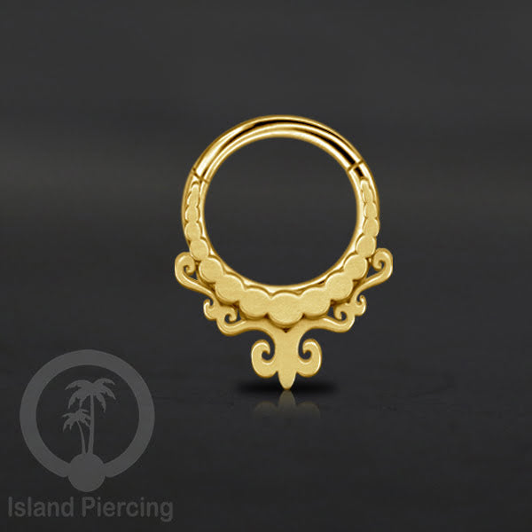Anting Tindik Stainless Berlapis Segment Ring Septum Body Jewelry, Helix Tragus warna gold