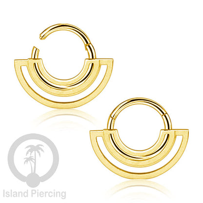 Anting Tindik Stainless Hinged Segment Ring Septum Piercing Telinga Body Jewelry warna gold