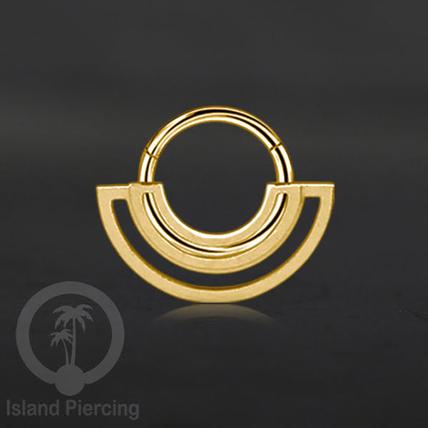 Anting Tindik Stainless Hinged Segment Ring Septum Piercing Telinga Body Jewelry warna gold