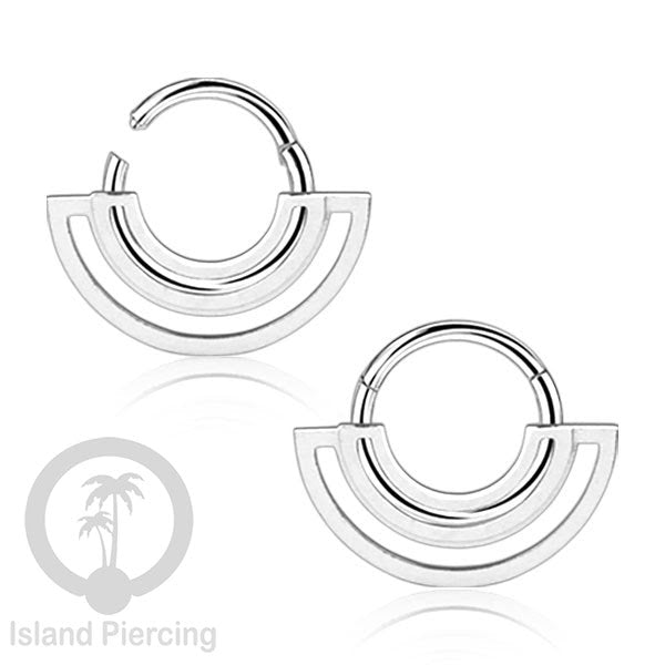 Anting Tindik Stainless Hinged Segment Ring Septum Piercing Telinga Body Jewelry warna silver