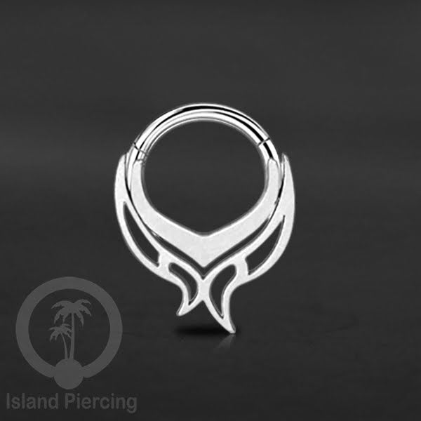 Anting Piercing Stainless Segment Ring yang unik body jewelry untuk Septum dan telinga warna silver