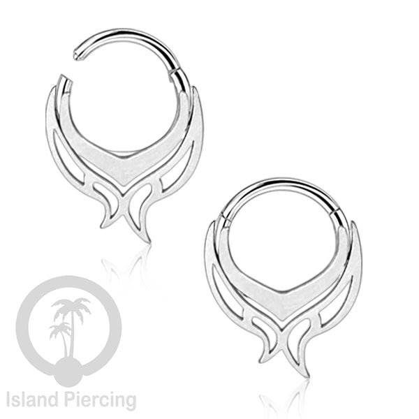 Anting Piercing Stainless Segment Ring yang unik body jewelry untuk Septum dan telinga warna silver
