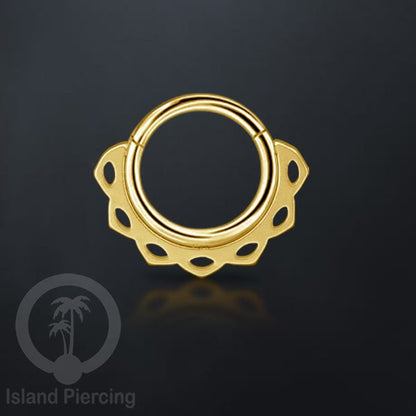 Piercing Stainless Hinged Segment Ring Septum Anting Tindik Telinga motif unik warna gold