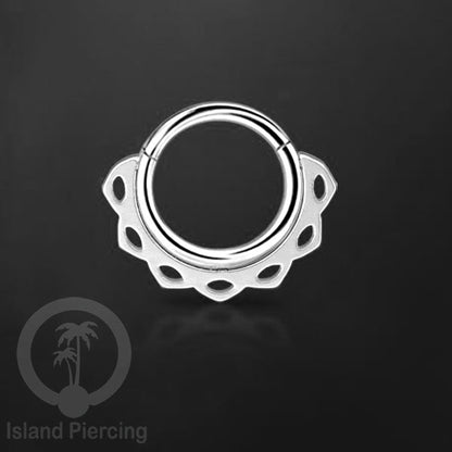 Piercing Stainless Hinged Segment Ring Septum Anting Tindik Telinga motif unik warna silver