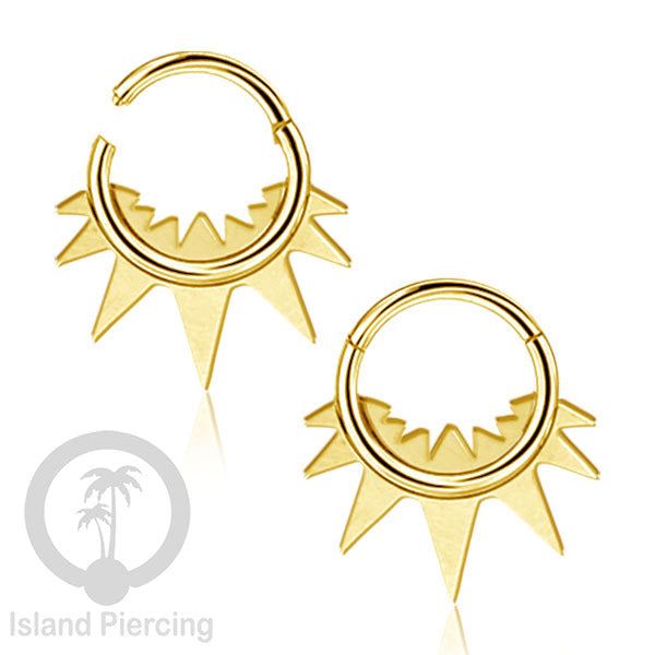 Anting Tindik Stainless Hinged Segment Ring Septum Piercing Telinga Body Jewelry warna gold