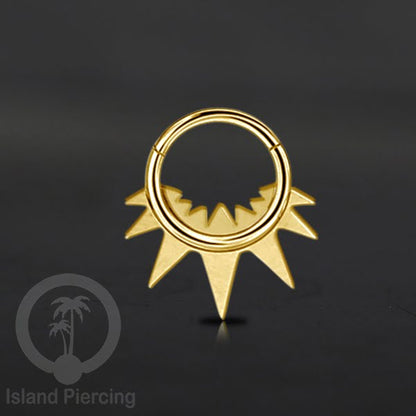 Anting Tindik Stainless Hinged Segment Ring Septum Piercing Telinga Body Jewelry warna gold