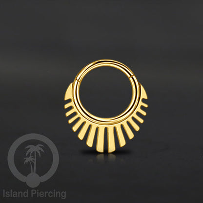 Piercing Stainless Hinged Segment Ring Septum Anting Tindik Telinga motif unik warna gold