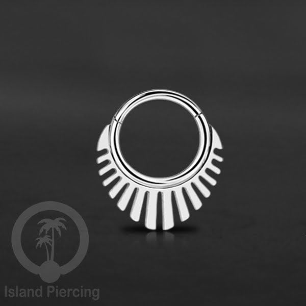 Piercing Stainless Hinged Segment Ring Septum Anting Tindik Telinga motif unik warna silver