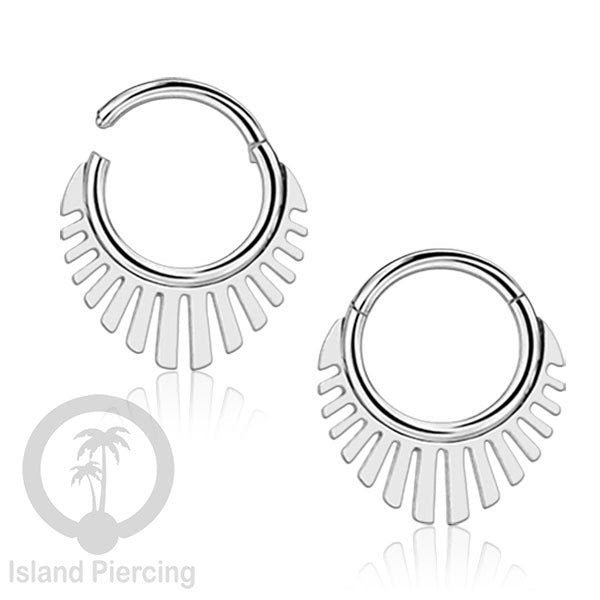 Piercing Stainless Hinged Segment Ring Septum Anting Tindik Telinga motif unik warna silver
