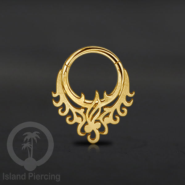 Anting Tindik Stainless Berlapis Segment Ring Septum Body Jewelry, Helix Tragus warna gold