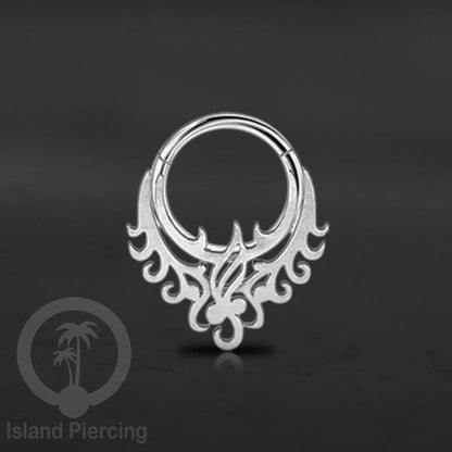Anting Piercing Stainless Segment Ring yang unik body jewelry untuk Septum dan telinga warna silver