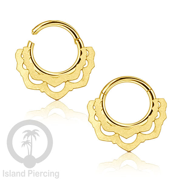 Anting Tindik Stainless Segment Ring yang unik Body Jewelry untuk Telinga dan Septum warna gold