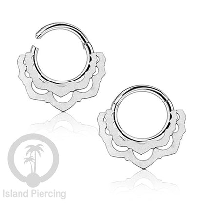 Anting Tindik Stainless Segment Ring yang unik Body Jewelry untuk Telinga dan Septum warna silver