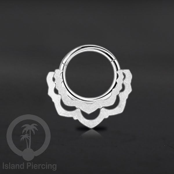 Anting Tindik Stainless Segment Ring yang unik Body Jewelry untuk Telinga dan Septum warna silver