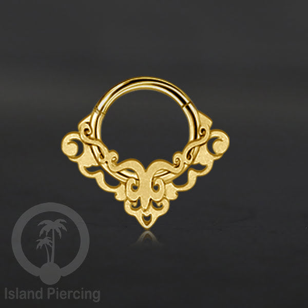 Anting Tindik Stainless Berlapis Segment Ring Septum Body Jewelry, Helix Tragus warna gold