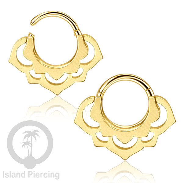 Anting Tindik Stainless Segment Ring yang unik Body Jewelry untuk Telinga dan Septum warna gold