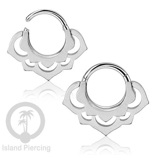 Anting Tindik Stainless Segment Ring yang unik Body Jewelry untuk Telinga dan Septum warna silver