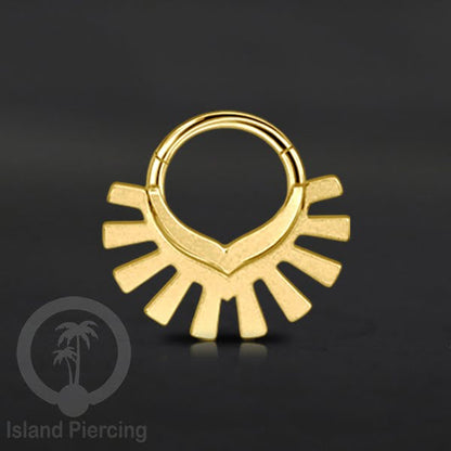 Anting Tindik Stainless Hinged Segment Ring Septum Piercing Telinga Body Jewelry warna gold