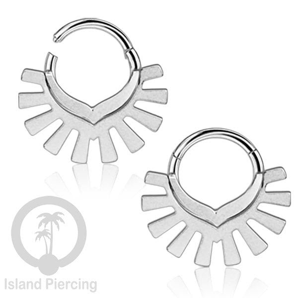 Anting Tindik Stainless Hinged Segment Ring Septum Piercing Telinga Body Jewelry warna silver
