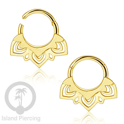 Anting Tindik Stainless Segment Ring yang unik Body Jewelry untuk Telinga dan Septum warna gold