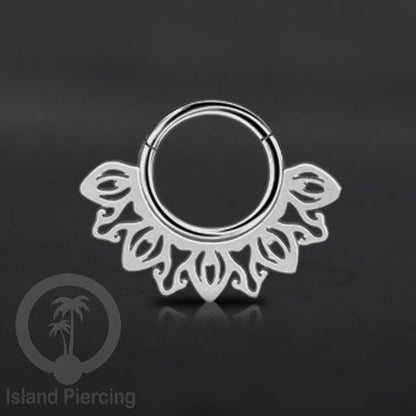 Piercing Stainless Hinged Segment Ring Septum Anting Tindik Telinga motif unik warna silver