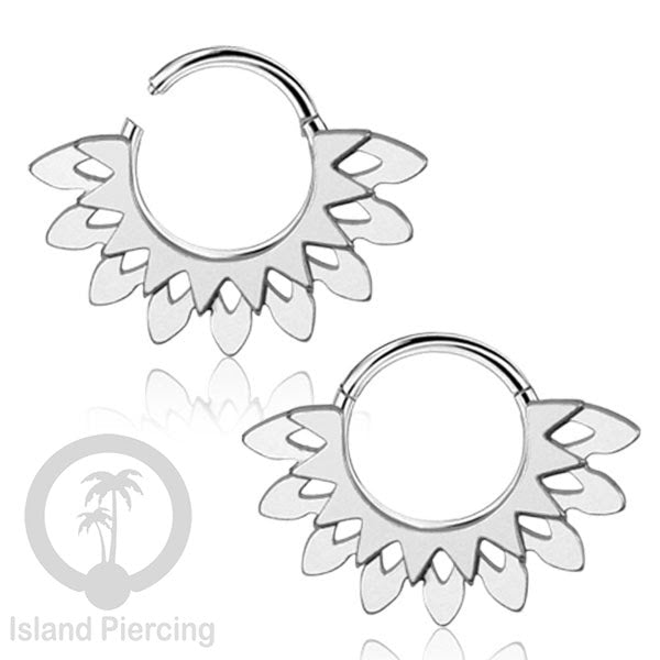 Anting Tindik Stainless Segment Ring yang unik Body Jewelry untuk Telinga dan Septum warna silver