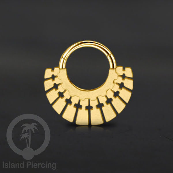 Anting Tindik Stainless Hinged Segment Ring Septum Piercing Telinga Body Jewelry warna gold