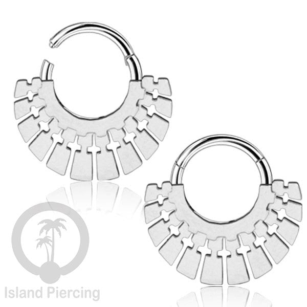 Anting Tindik Stainless Hinged Segment Ring Septum Piercing Telinga Body Jewelry warna silver