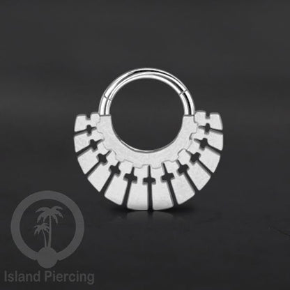 Anting Tindik Stainless Hinged Segment Ring Septum Piercing Telinga Body Jewelry warna silver