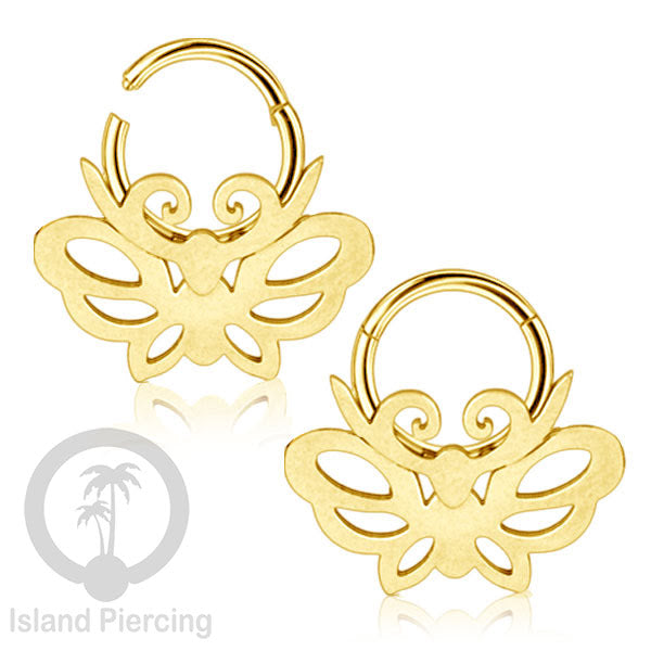 Anting Tindik Stainless Segment Ring yang unik Body Jewelry untuk Telinga dan Septum warna gold