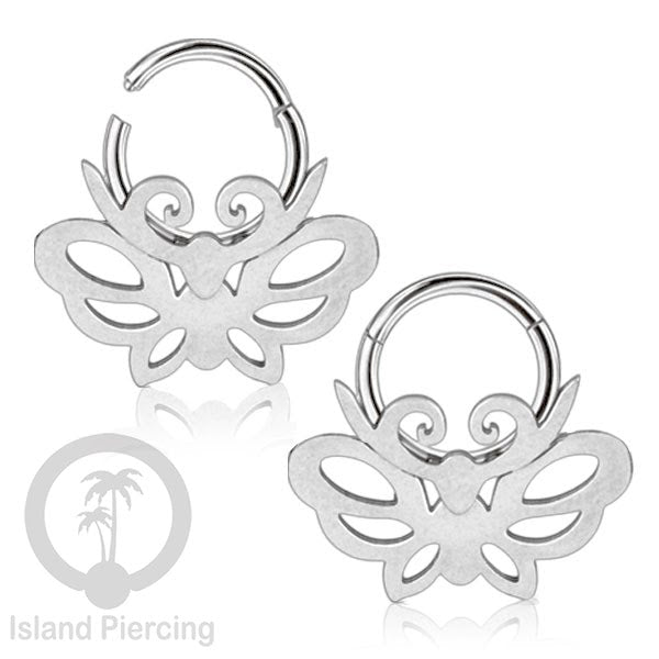 Anting Tindik Stainless Segment Ring yang unik Body Jewelry untuk Telinga dan Septum warna silver